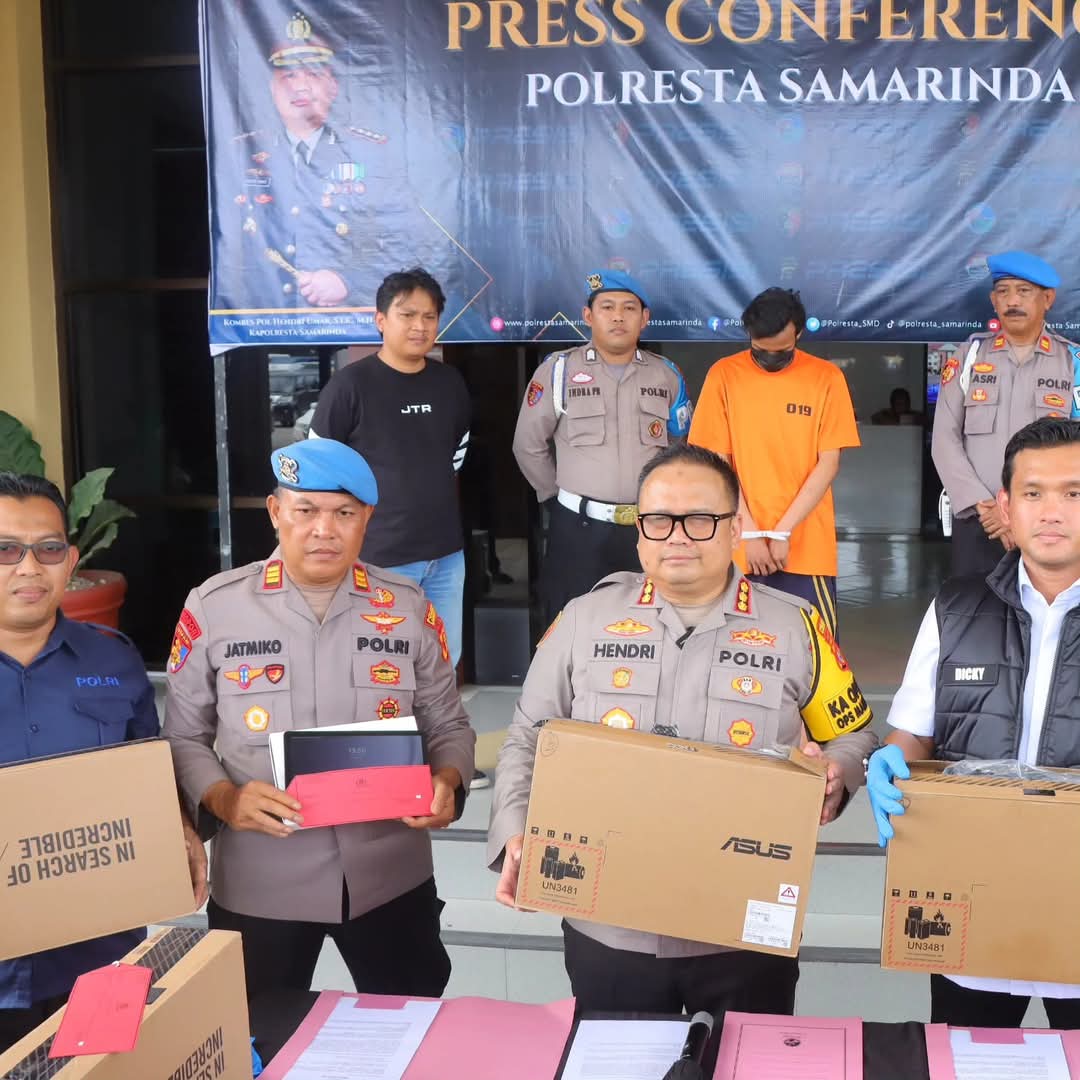 Polresta Samarinda Ringkus Pelaku Pencurian Laptop dan Tab Milik Bawaslu Kota Samarinda